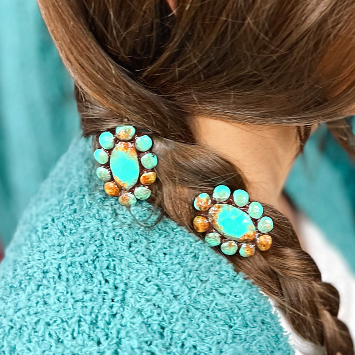 Waxahachie Clay Hair Pin in Turquoise - Giddy Up Glamour Boutique