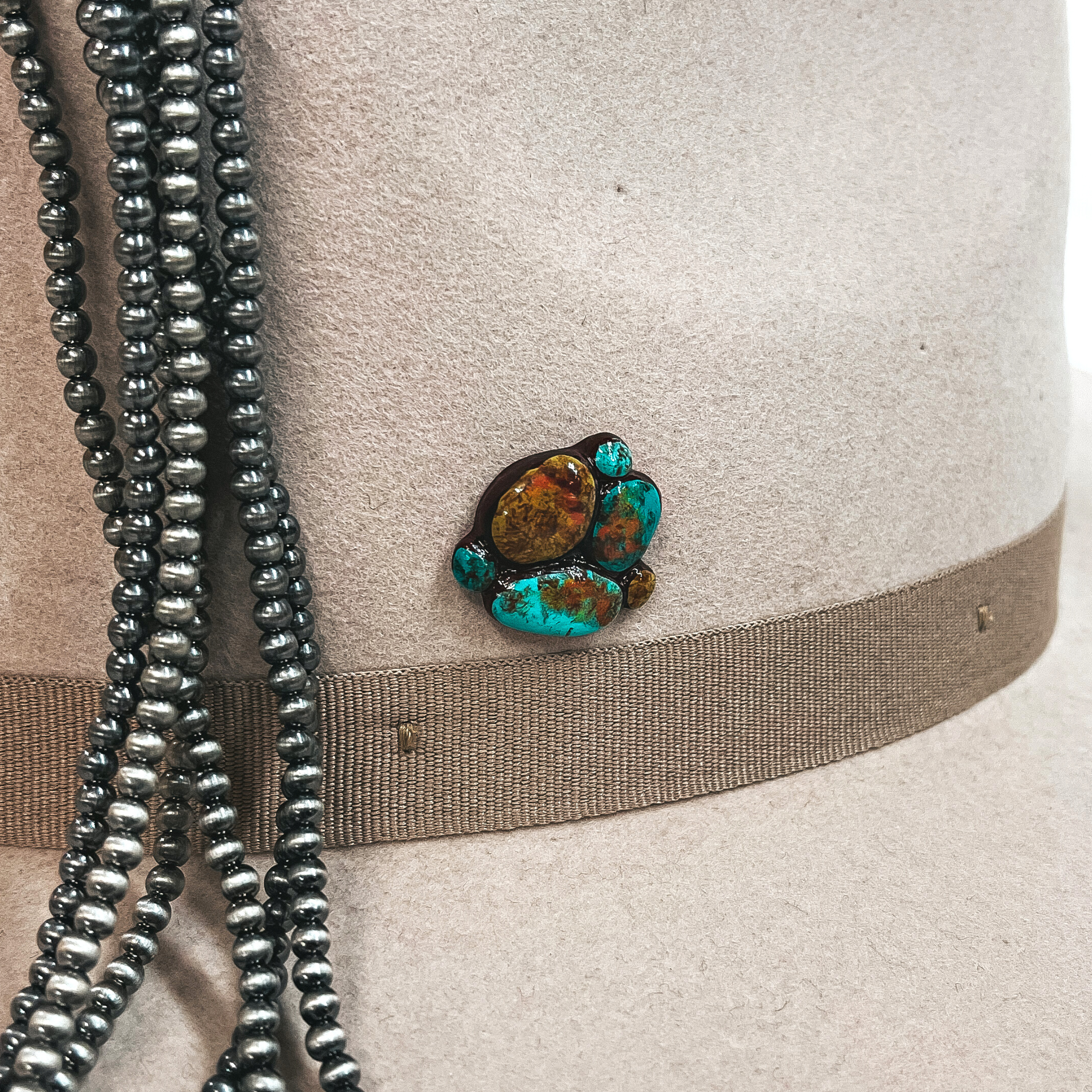 Wanderlust Clay Hat Pin in Turquoise - Giddy Up Glamour Boutique