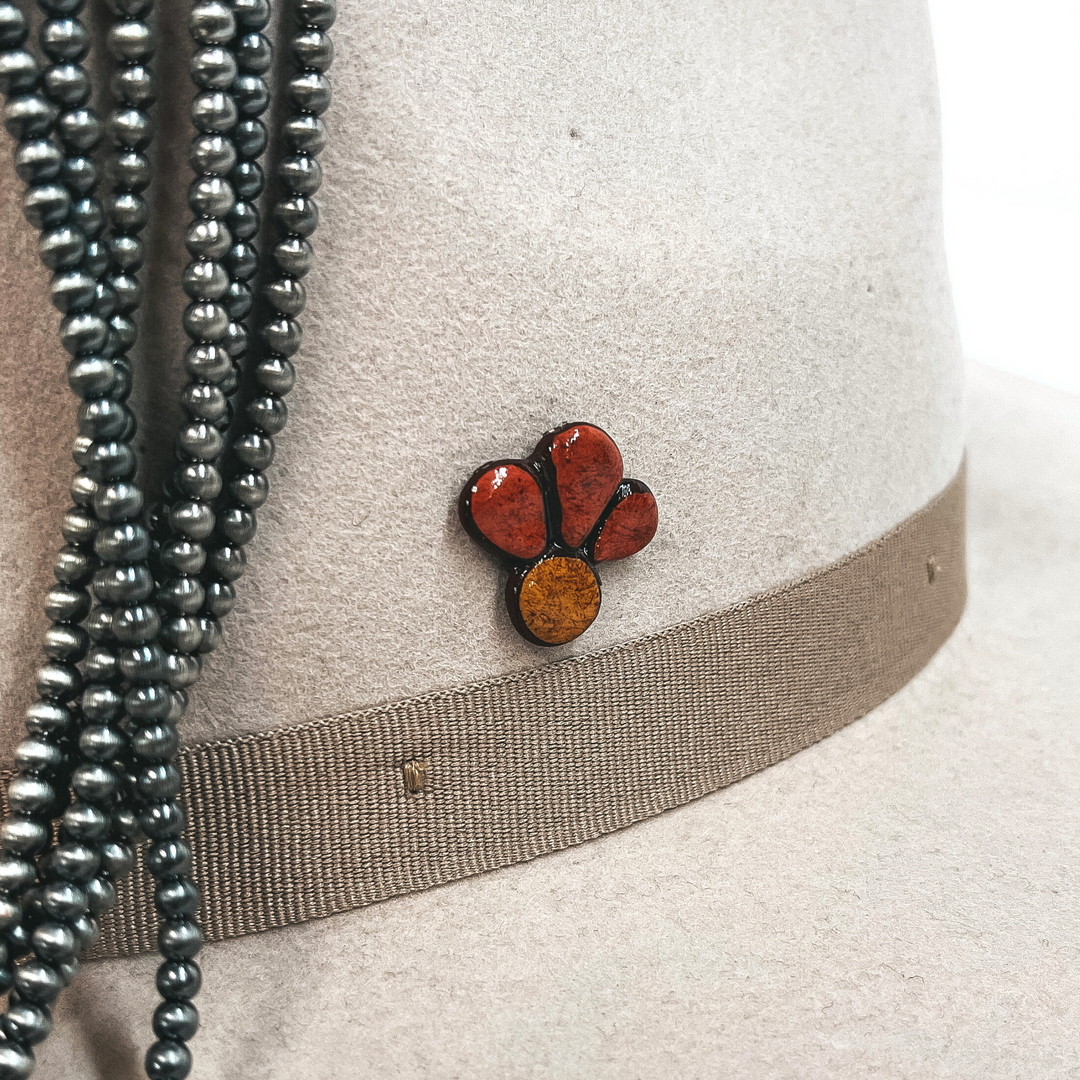 Happy Daze Clay Hat Pin in Brown - Giddy Up Glamour Boutique