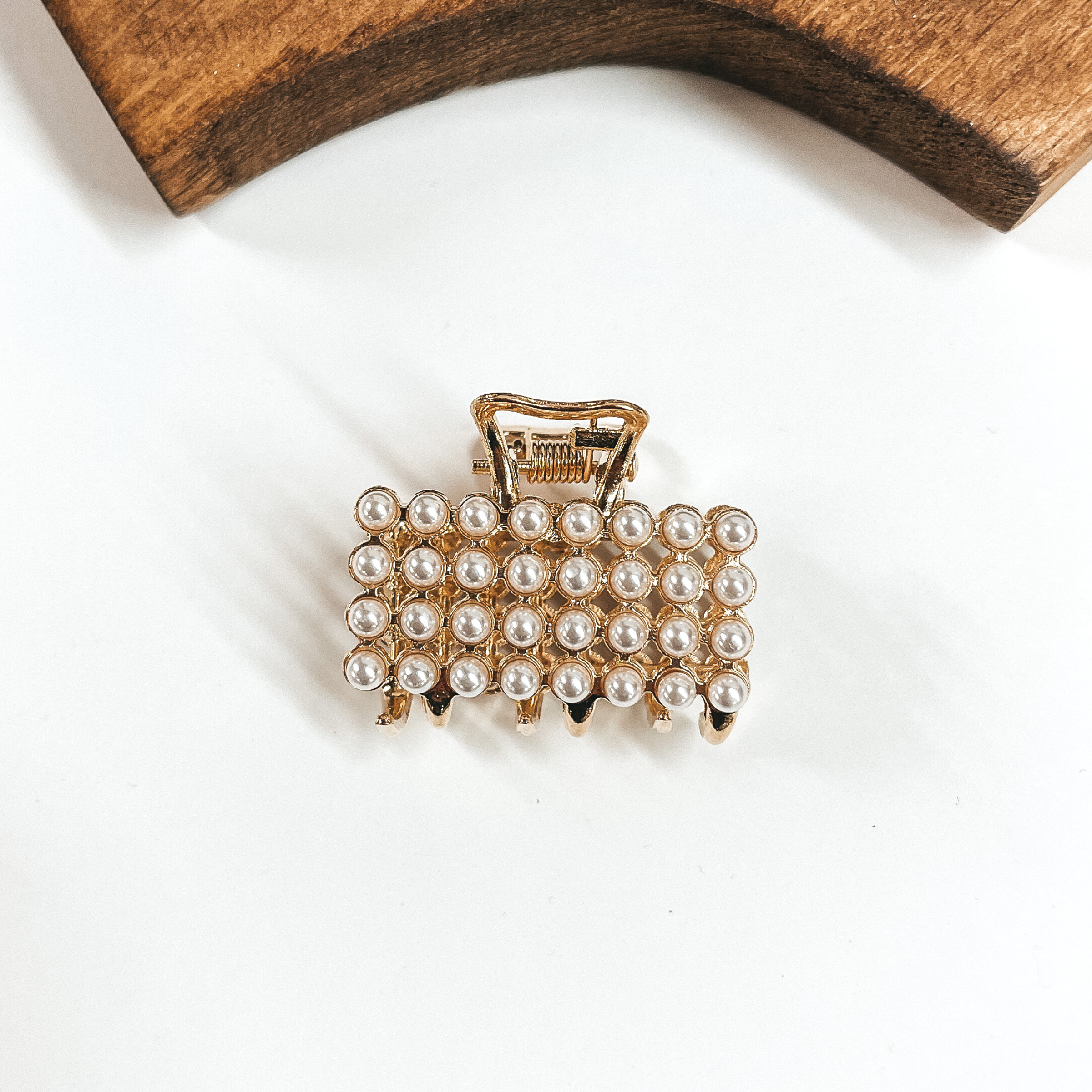 Dainty Rectangle Shaped Embellished Hair Clip - Giddy Up Glamour Boutique