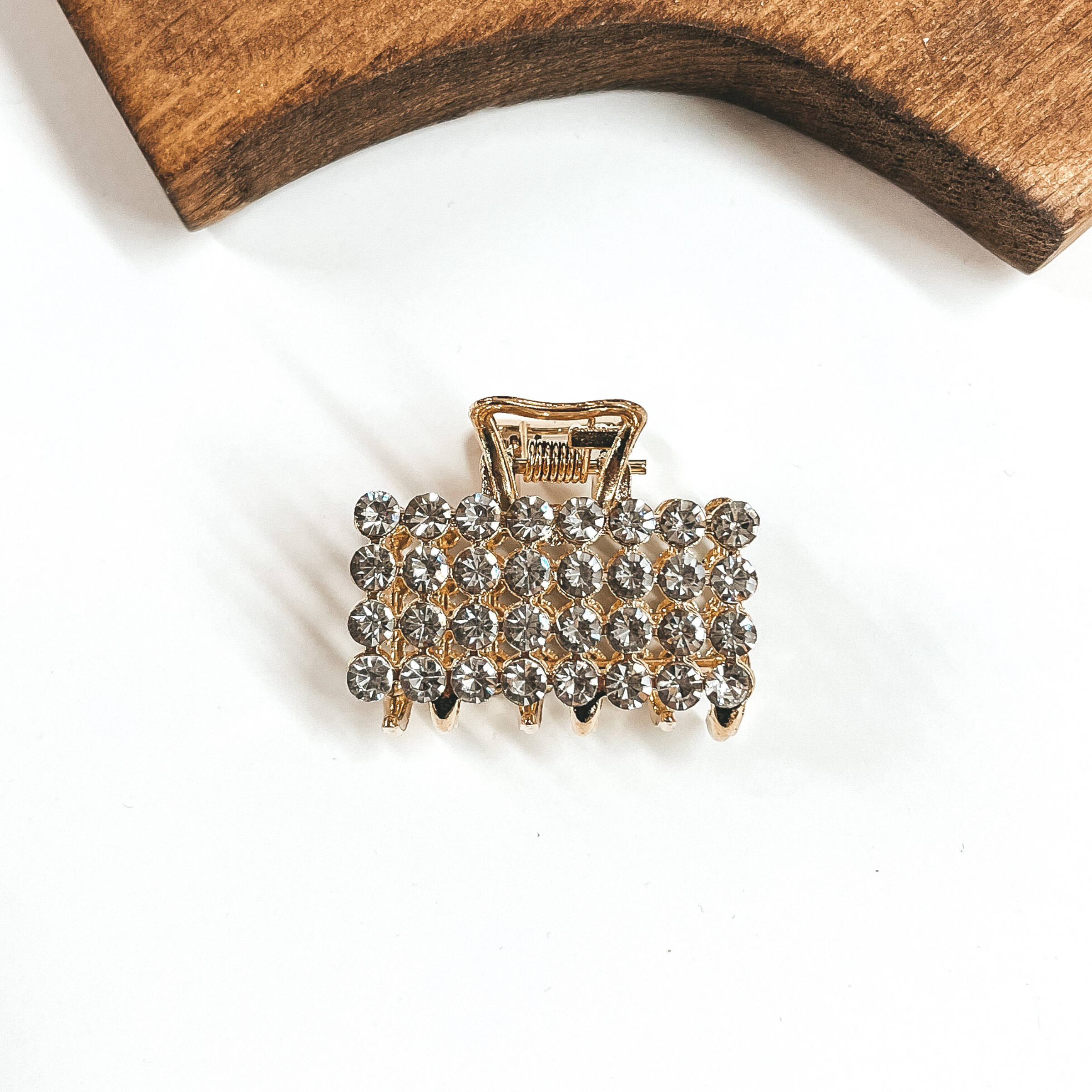 Dainty Rectangle Shaped Embellished Hair Clip - Giddy Up Glamour Boutique