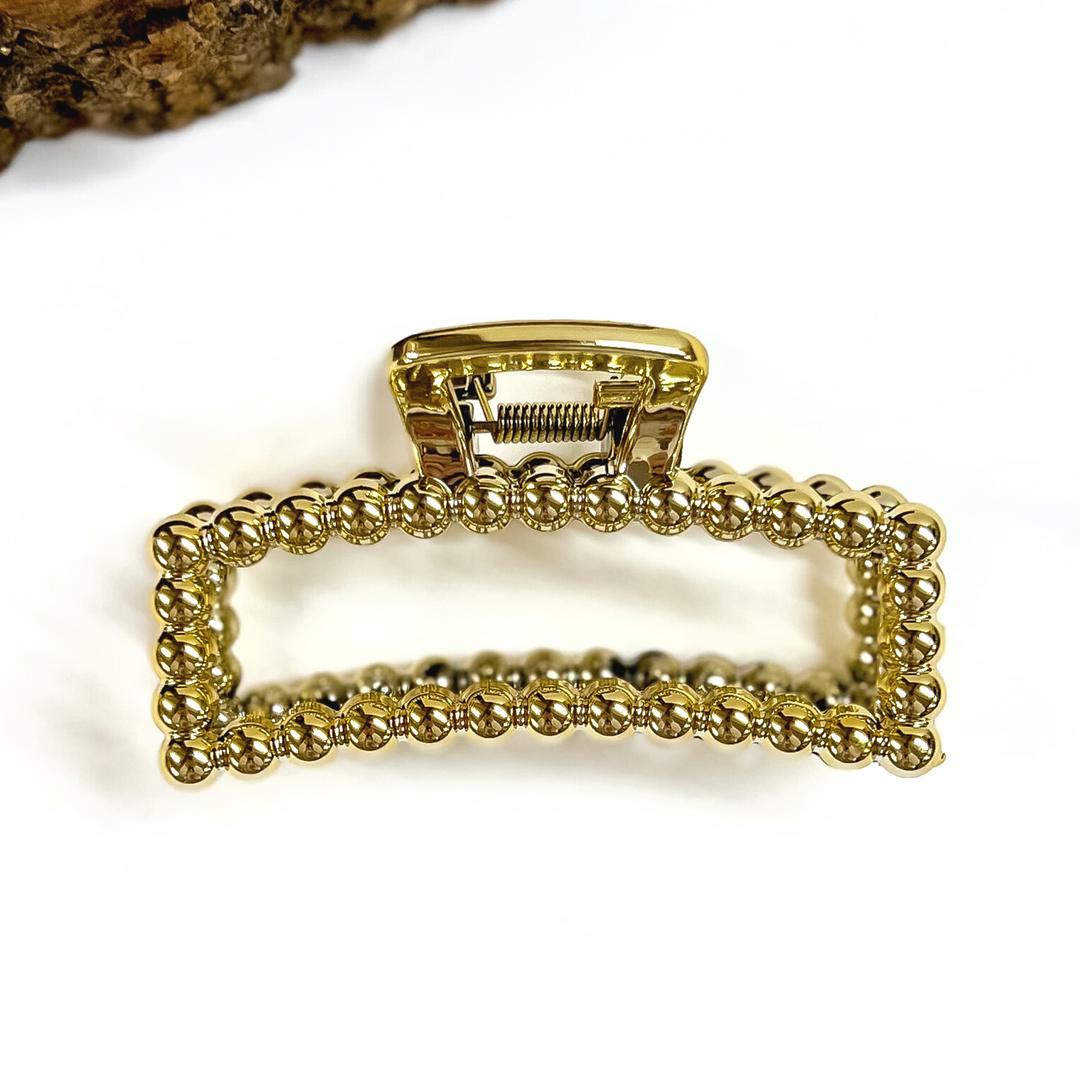 Long Rectangle Beaded Textured Shiny Hair Clip in Various Colors - Giddy Up Glamour Boutique