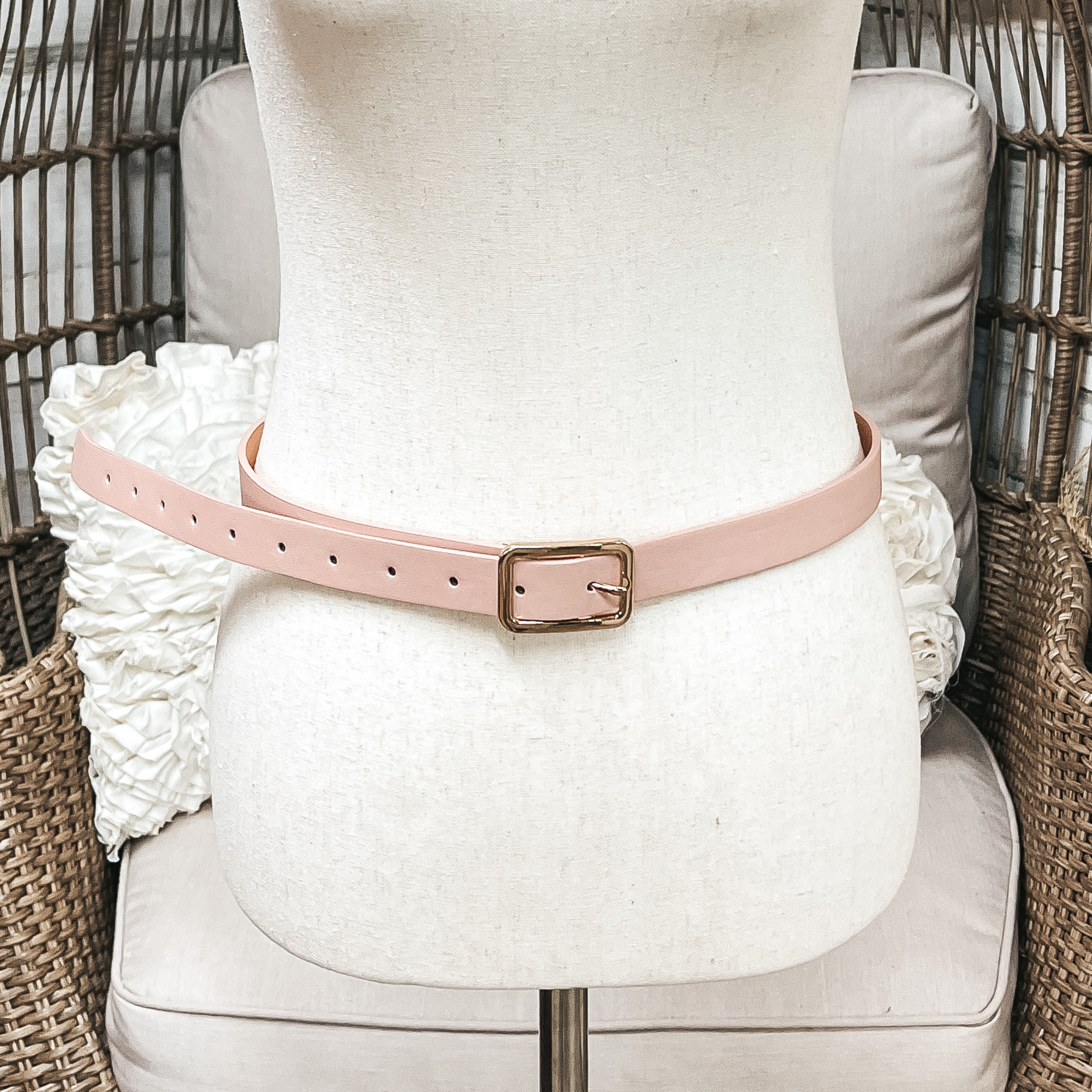 Set of Three | Skinny Fashion Belts in Black, White, and Nude - Giddy Up Glamour Boutique
