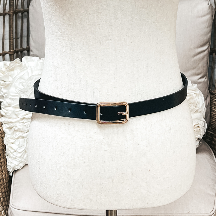 Set of Three | Skinny Fashion Belts in Black, Cognac, and Ivory - Giddy Up Glamour Boutique