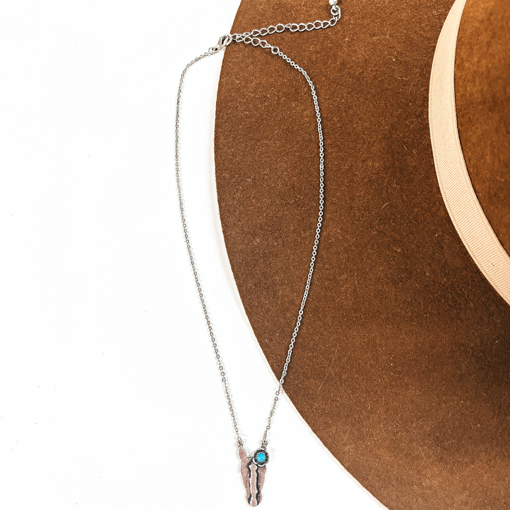 Chain Necklace with Horse Head Pendant in Silver Tone - Giddy Up Glamour Boutique