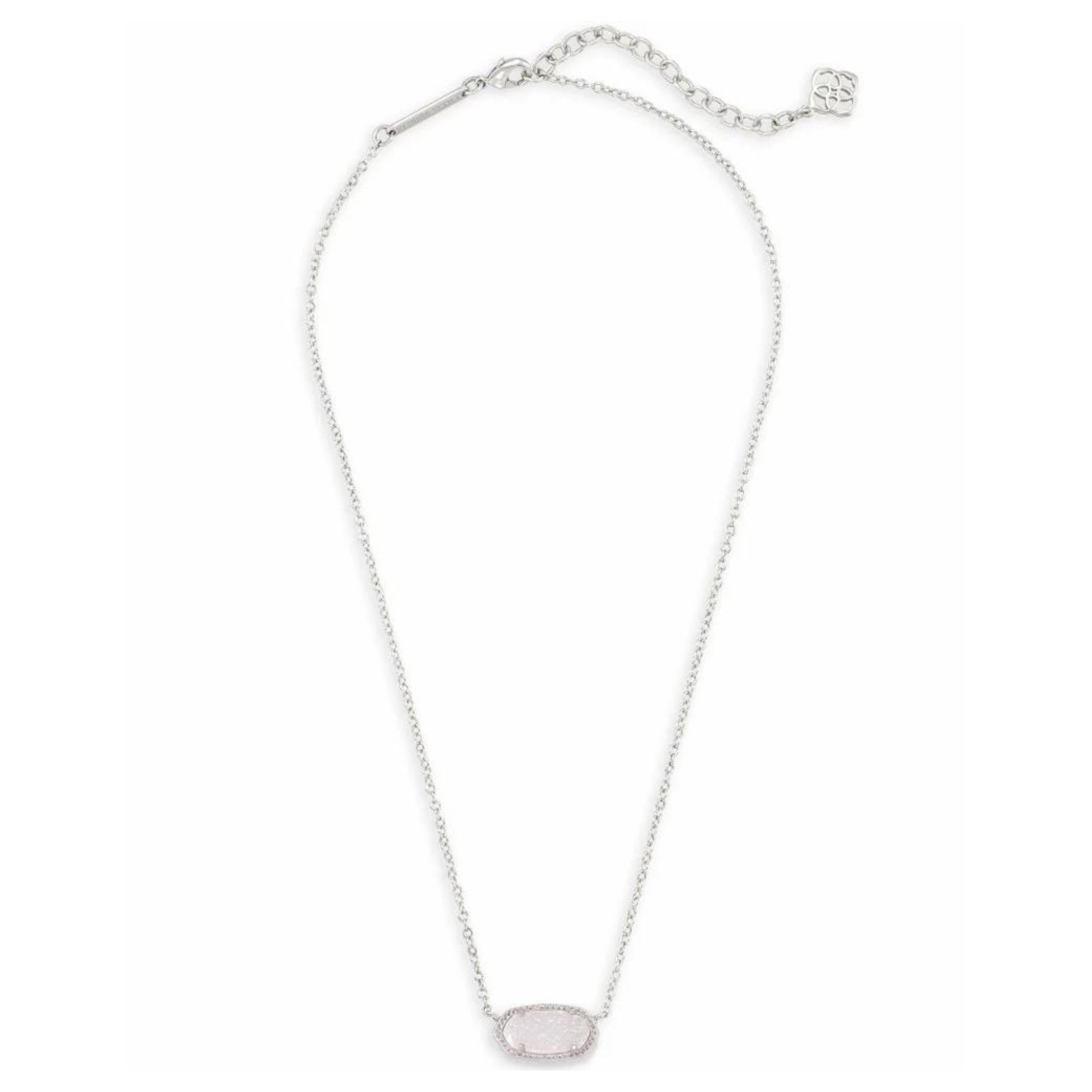 Kendra Scott | Elisa Silver Pendant Necklace in Iridescent Drusy - Giddy Up Glamour Boutique