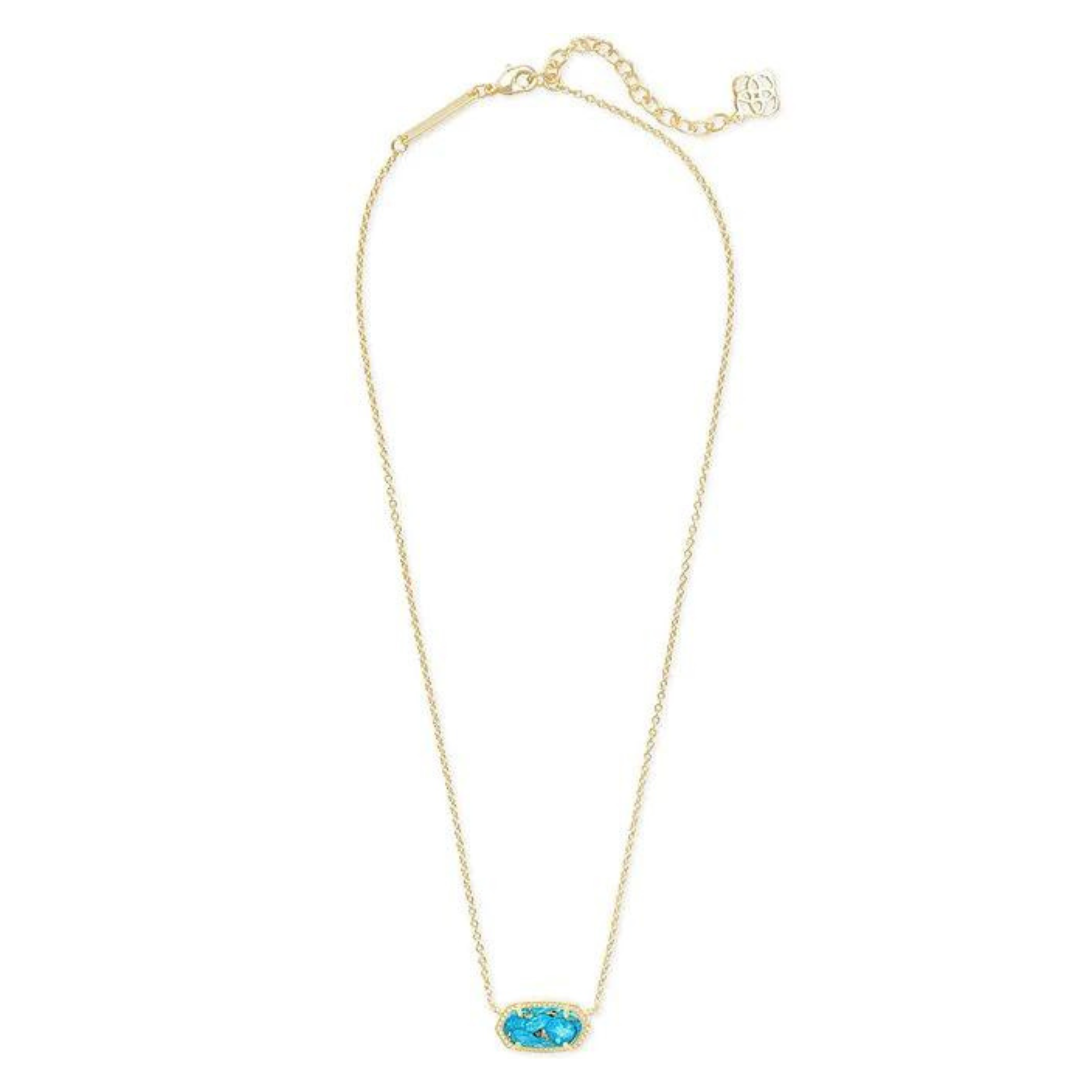 Kendra Scott |  Elisa Short Pendant Necklace Gold Bronze Veined Turquoise - Giddy Up Glamour Boutique