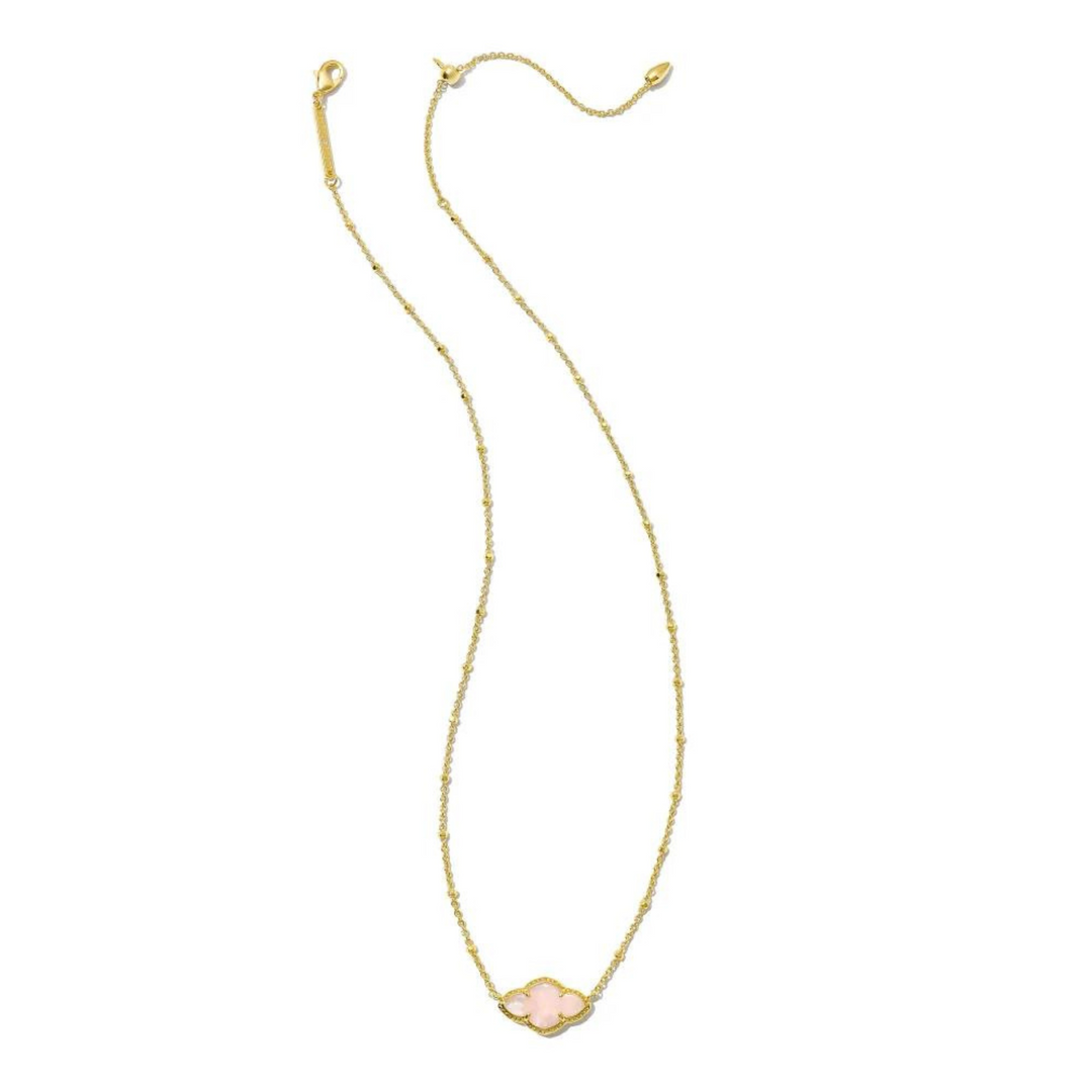 Kendra Scott | Abbie Gold Pendant Necklace in Rose Quartz - Giddy Up Glamour Boutique