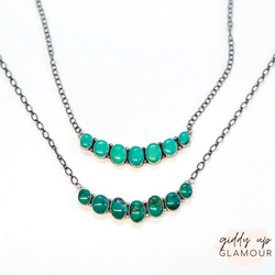 P Yazzie | Navajo Handmade Sterling Silver Seven Stone Turquoise Necklace