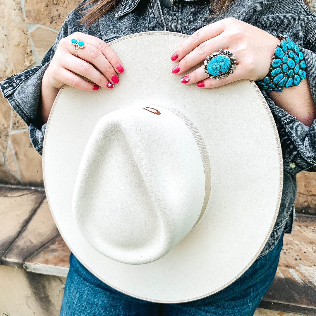 Charlie 1 Horse | Desert Drifter Wool Felt Hat with Ribbon Band in Bone - Giddy Up Glamour Boutique