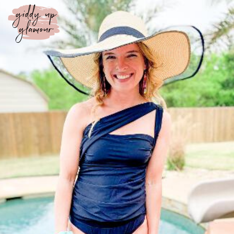 Made For This Floppy Hat with Mesh Trim in Beige - Giddy Up Glamour Boutique