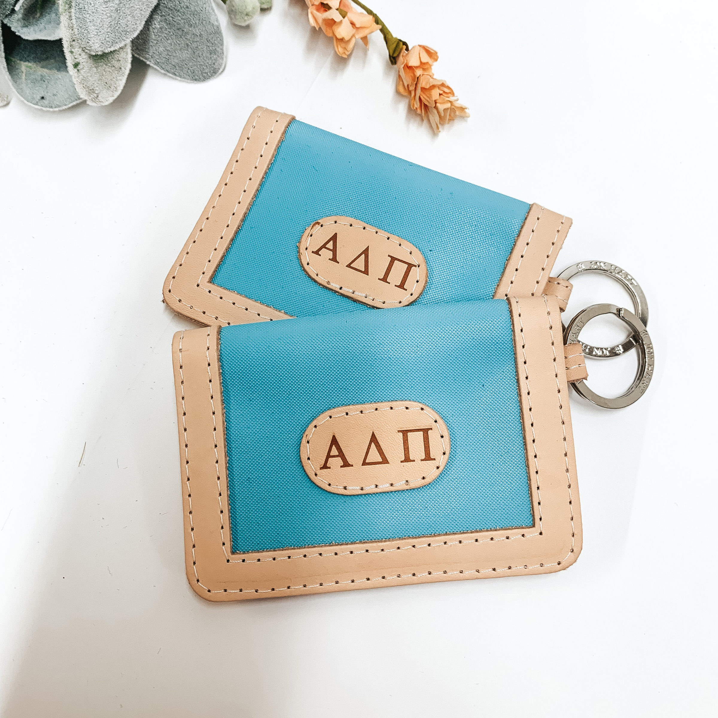 Jon Hart | ID Wallet in Ocean Blue with ADPi Hot Stamp - Giddy Up Glamour Boutique