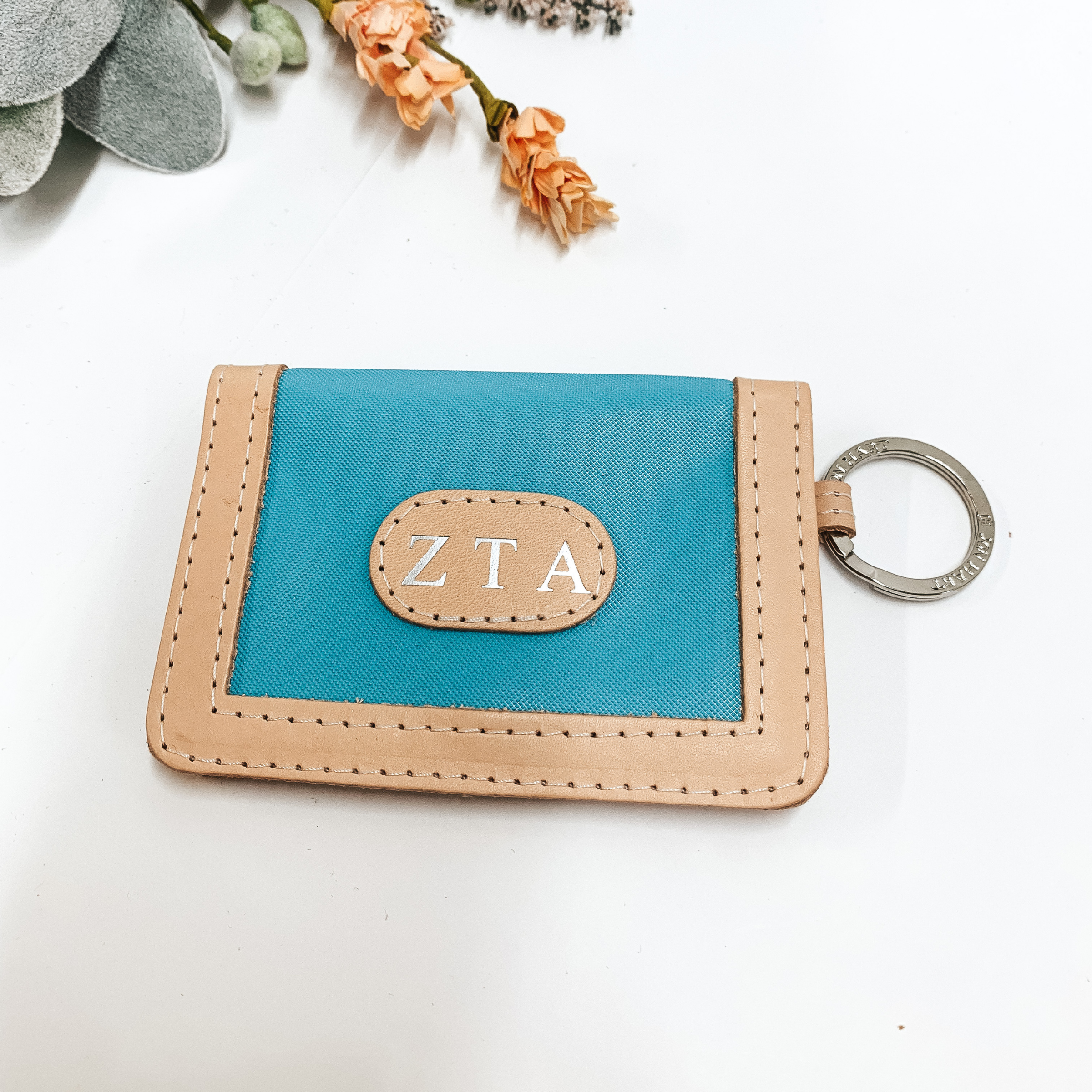 Jon Hart | ID Wallet in Ocean Blue with Silver ZTA Hot Stamp - Giddy Up Glamour Boutique