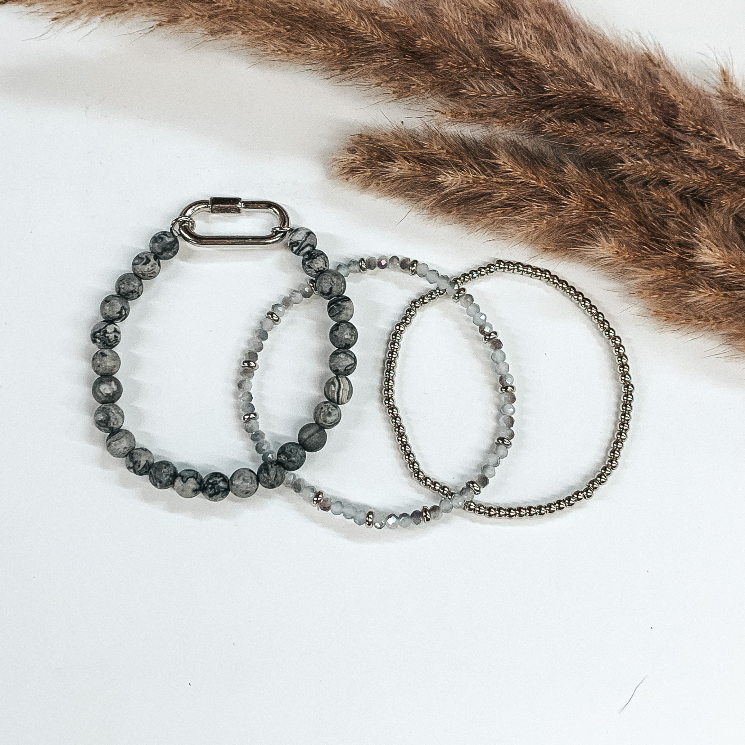 Pebble Beach Bracelets in Grey/Silver - Giddy Up Glamour Boutique