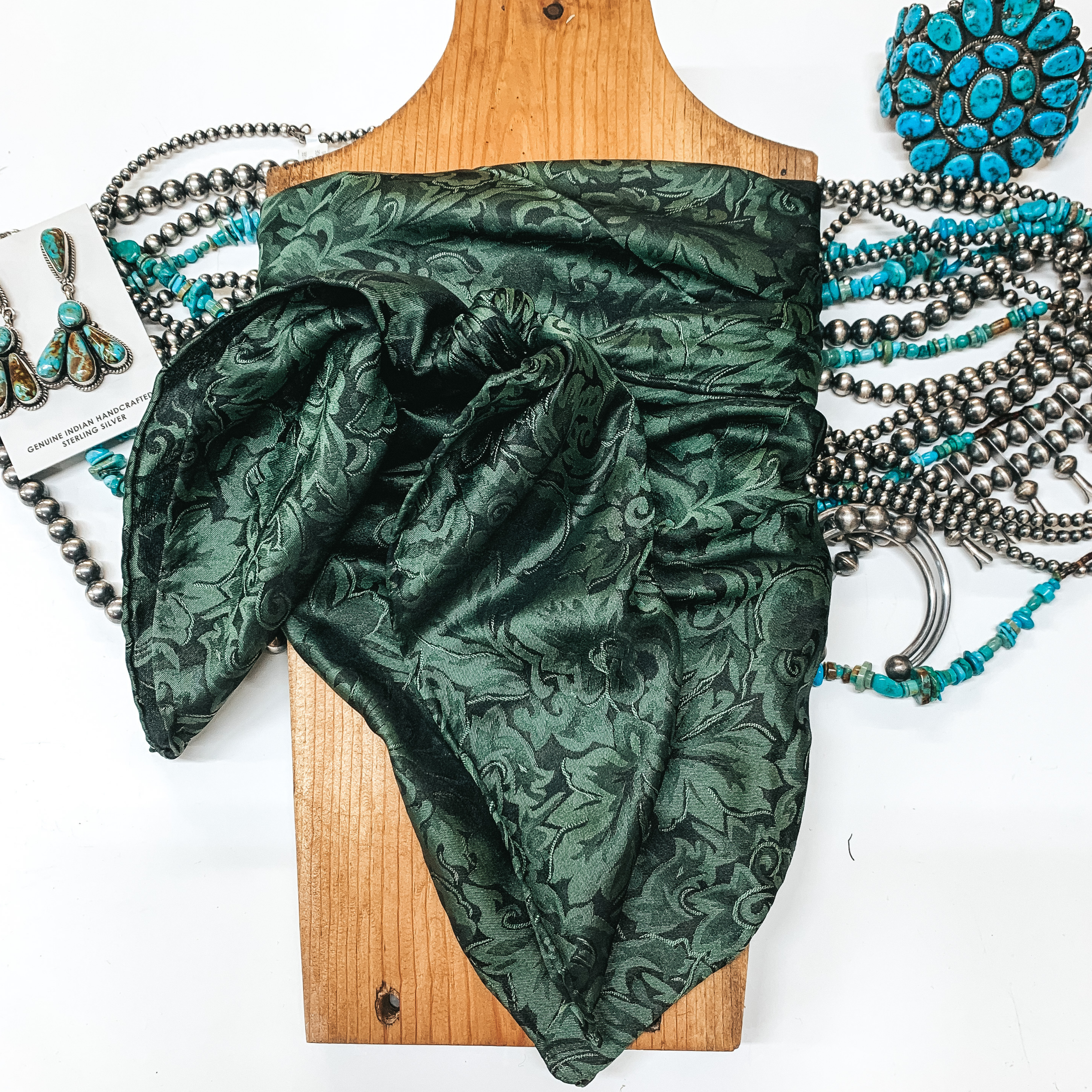 Baroque Wild Rag in Fern Green - Giddy Up Glamour Boutique