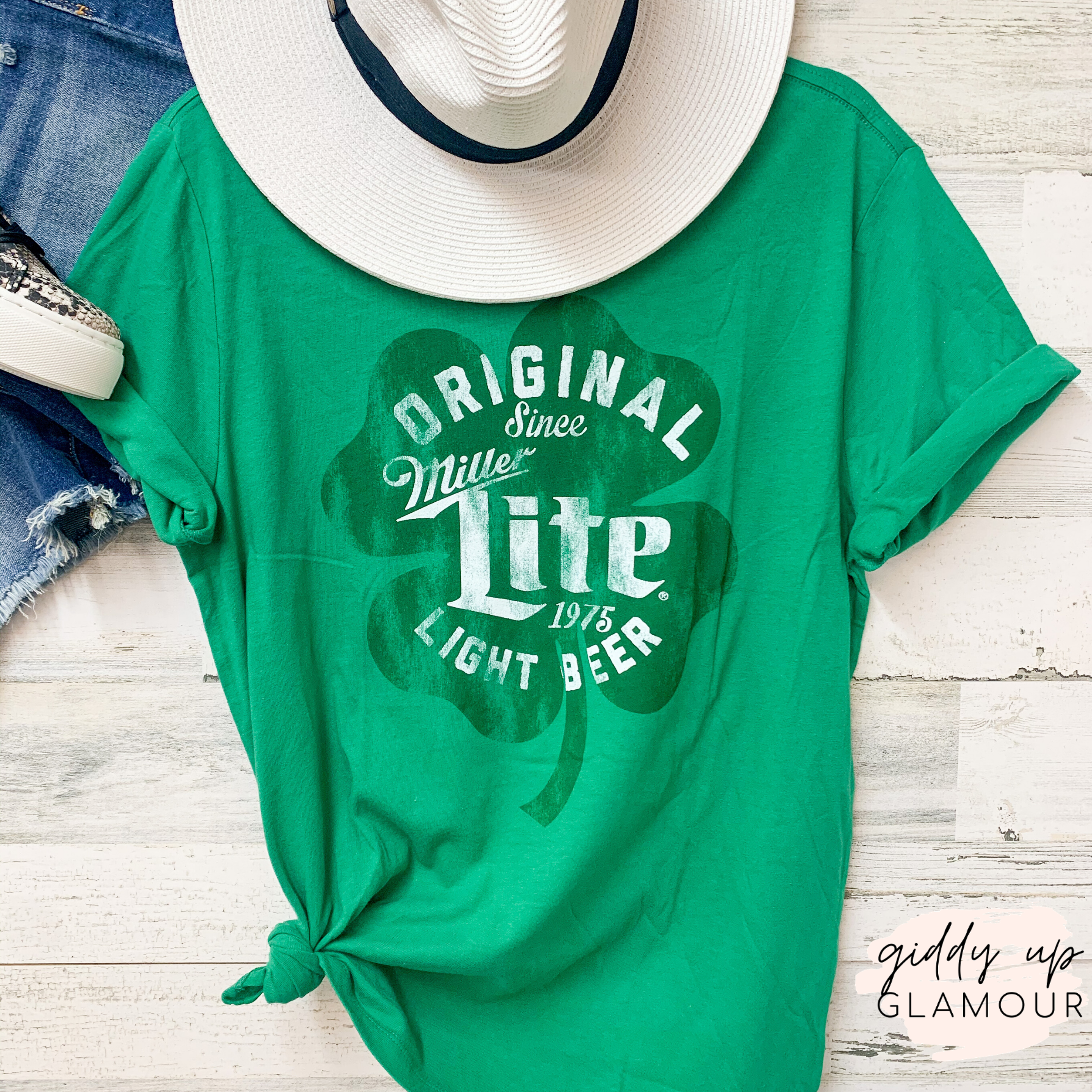 BEER TEES | Miller Lite Beer Green Licensed Graphic Tee - Giddy Up Glamour Boutique