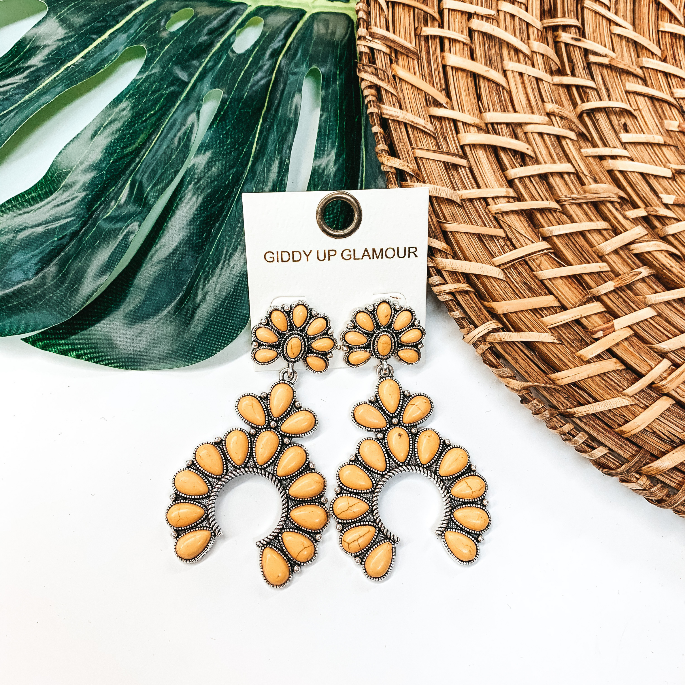 Squash Blossom Post Earrings in Yellow - Giddy Up Glamour Boutique