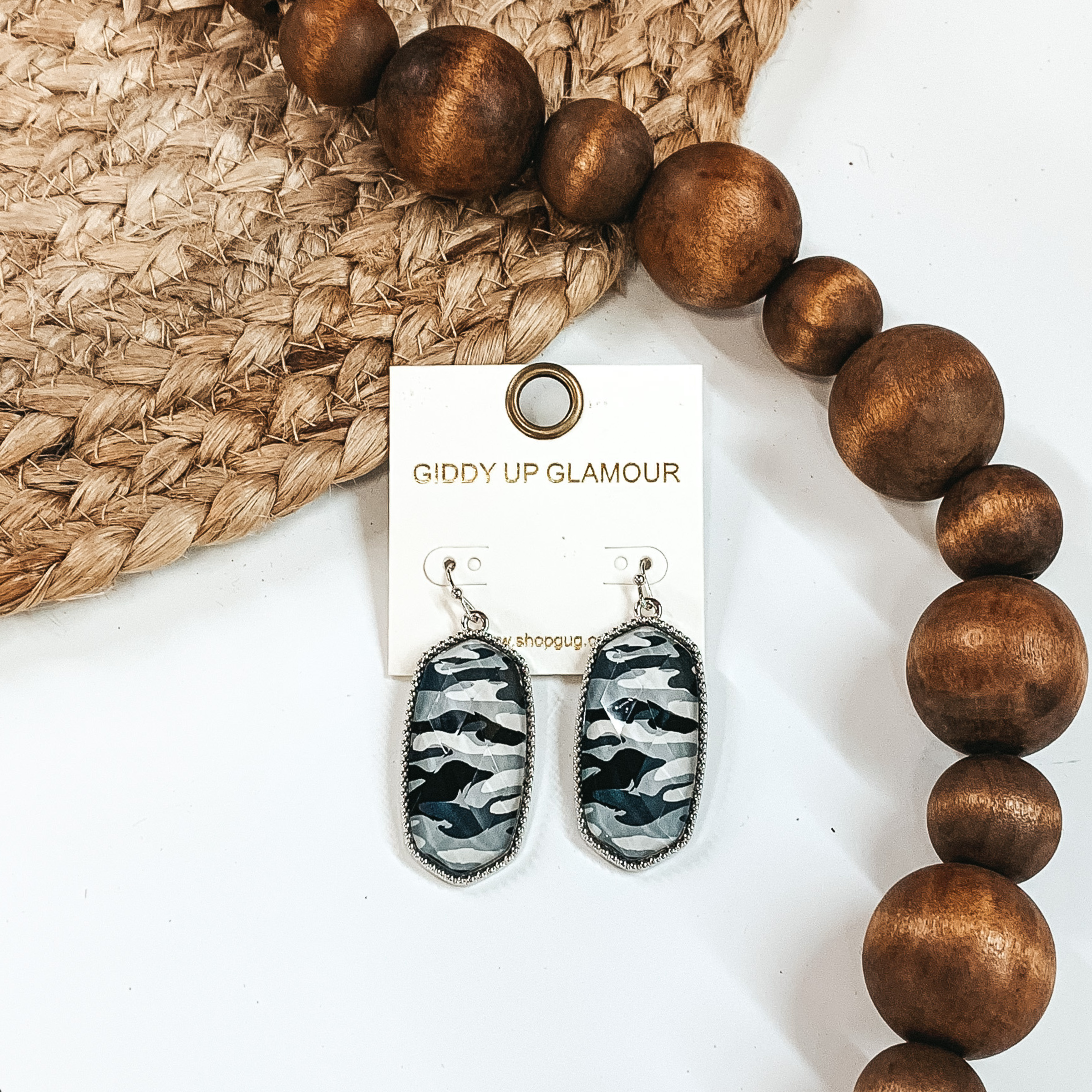 Wild Child Earrings in Camo - Giddy Up Glamour Boutique