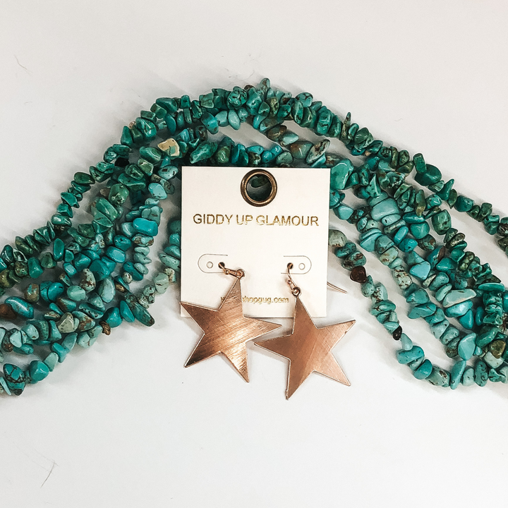 North Star Earrings in Rose Gold - Giddy Up Glamour Boutique