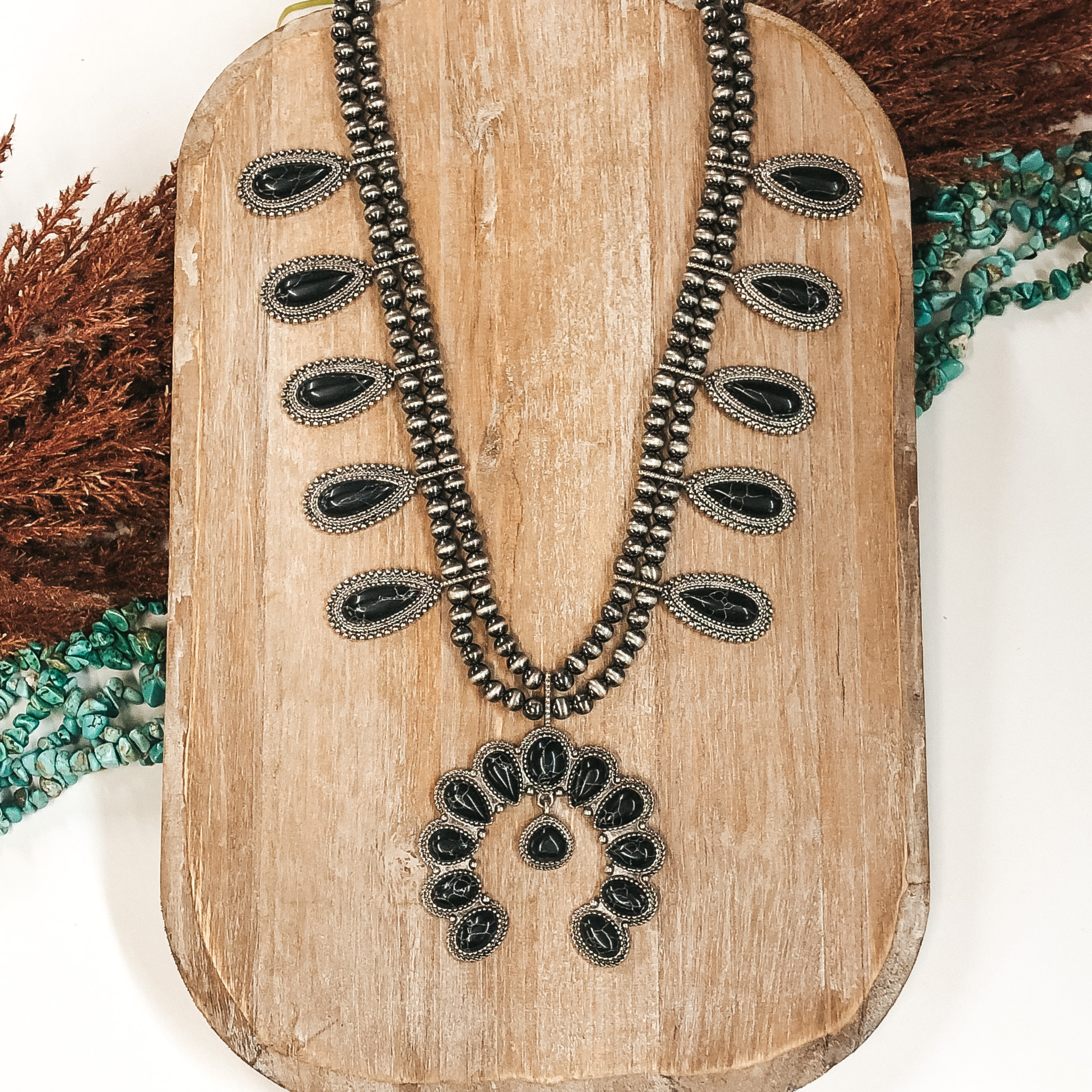 She's Gone Country Necklace in Black - Giddy Up Glamour Boutique