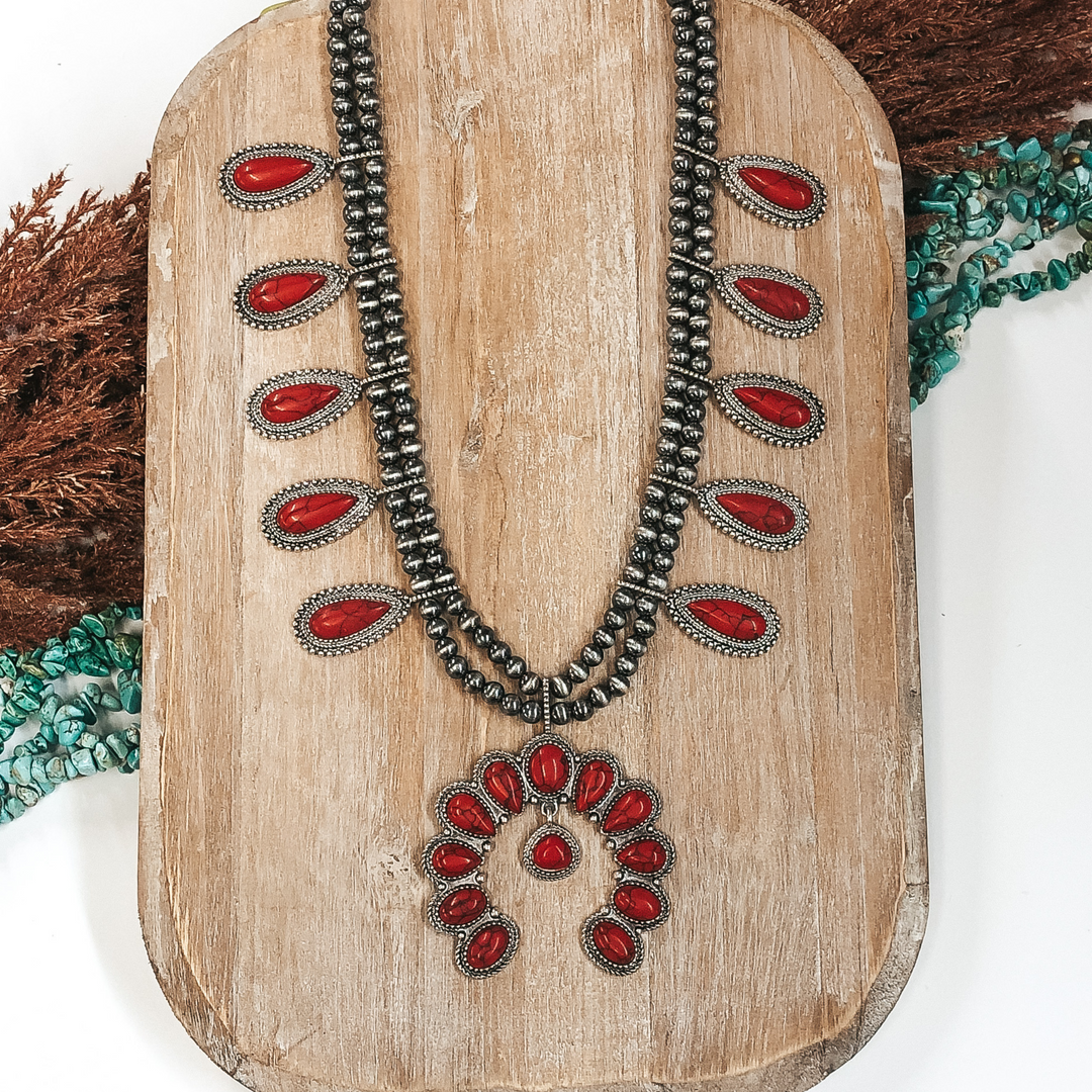 She's Gone Country Necklace in Red - Giddy Up Glamour Boutique