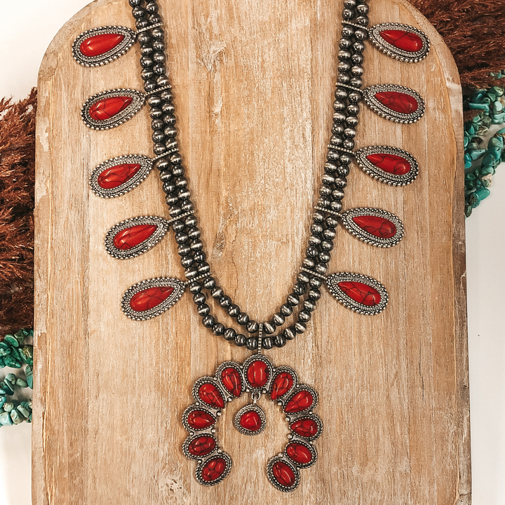 She's Gone Country Necklace in Red - Giddy Up Glamour Boutique