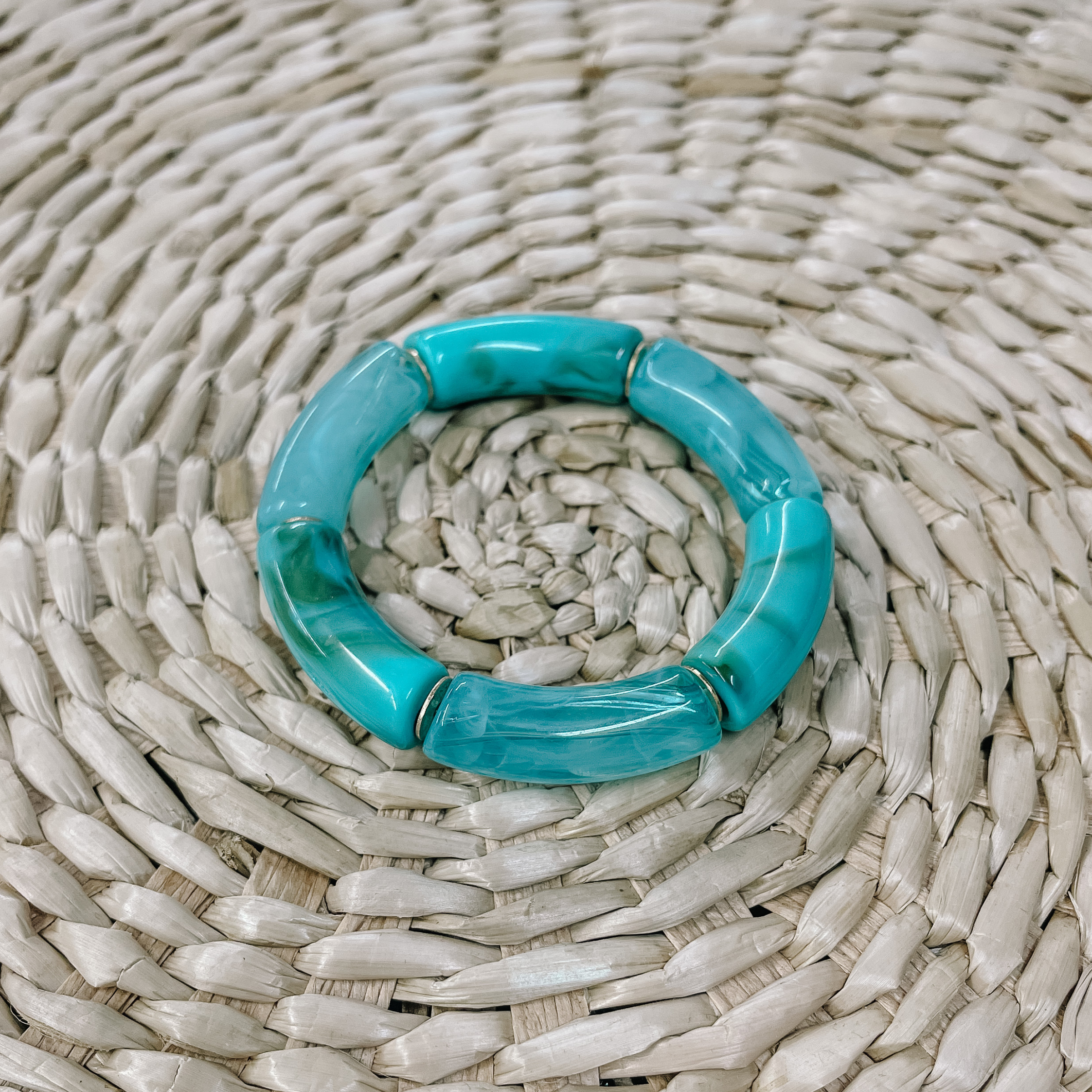 Pink Panache | Set of Three | Chunky Tube Bangles in Teal - Giddy Up Glamour Boutique