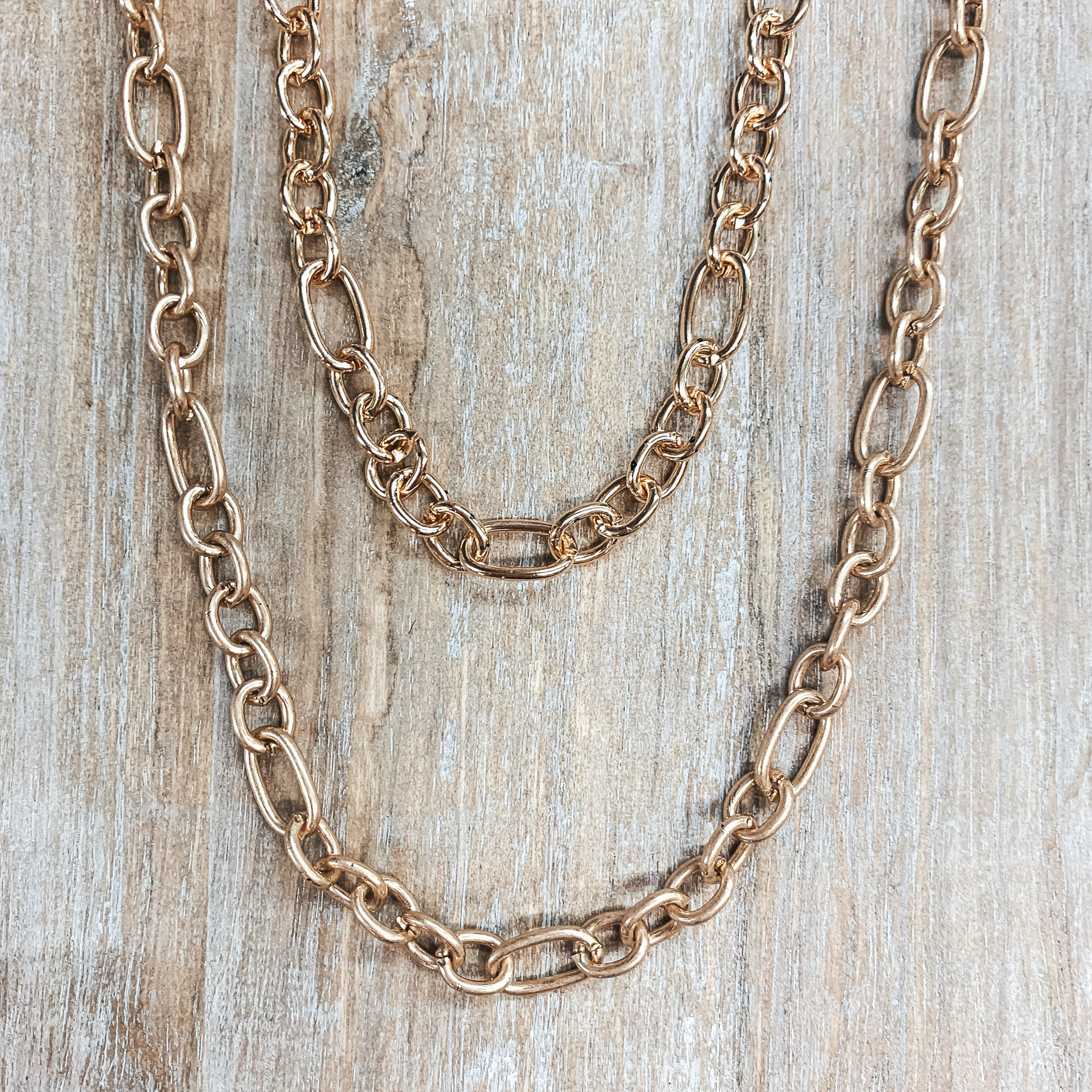 Minimalist Chain Link Necklace in Matte Gold - Giddy Up Glamour Boutique