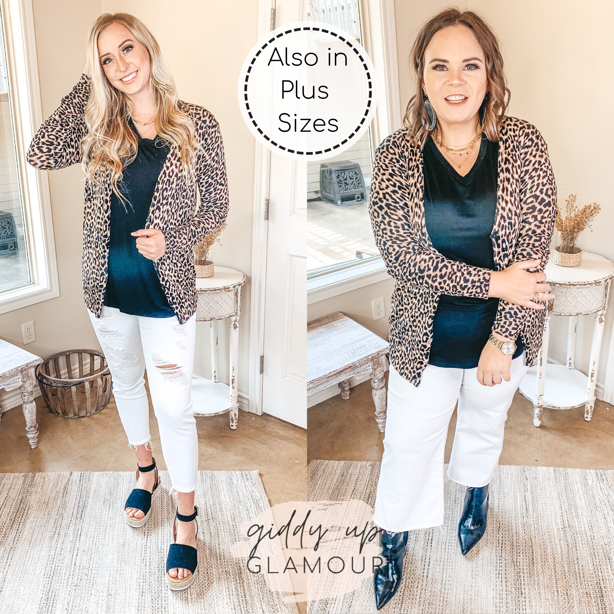 Coffee Dates Button Up Sweater Cardigan in Leopard - Giddy Up Glamour Boutique