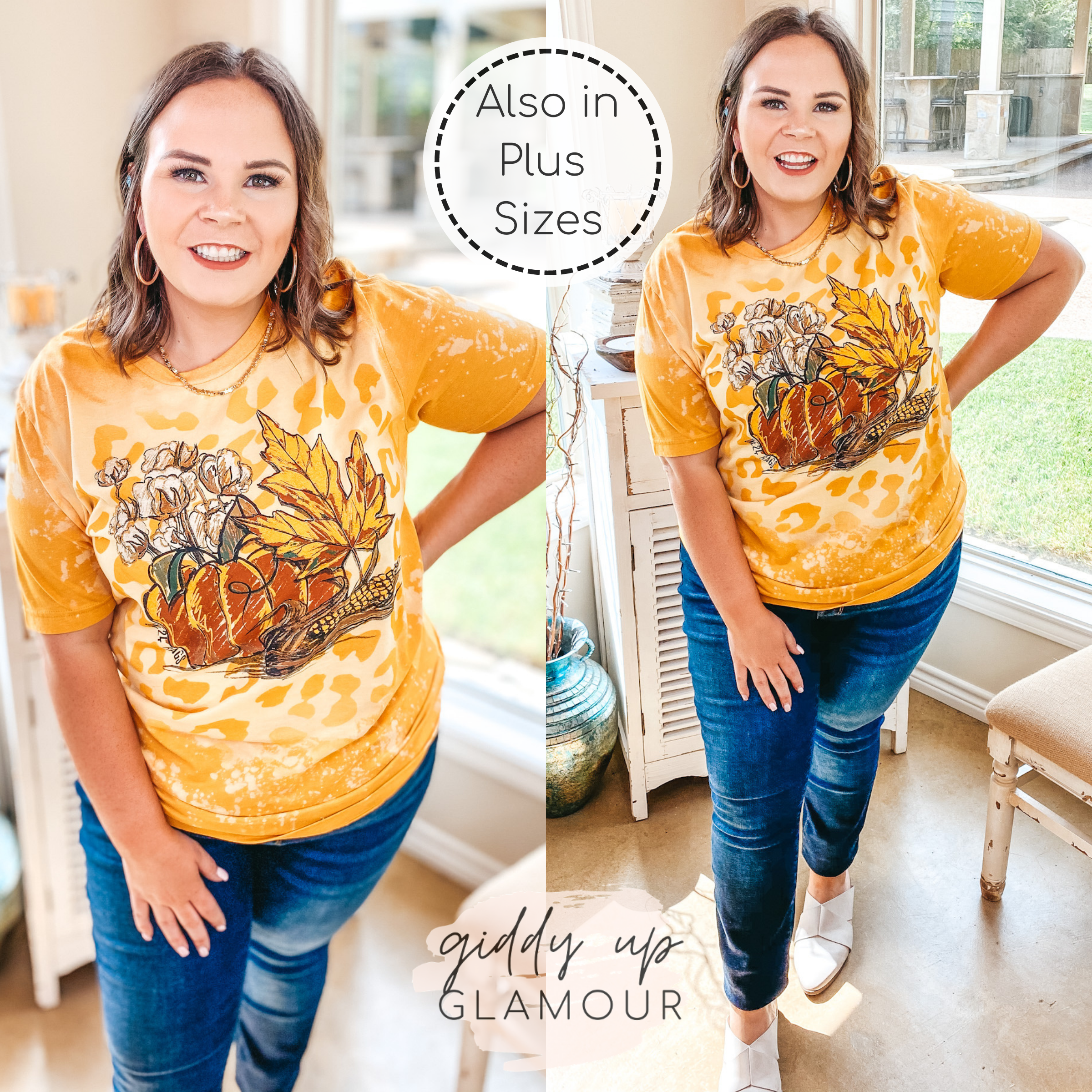 In Awe Of Autumn Hand-Drawn Pumpkin Harvest Fall Tee - Giddy Up Glamour Boutique