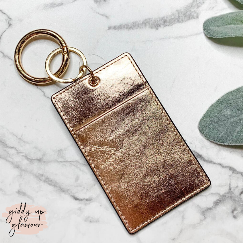 Just the Essentials Keychain Card Holder in Rose Gold - Giddy Up Glamour Boutique