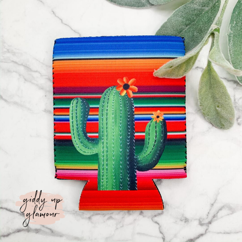 Serape Cactus Koozie - Giddy Up Glamour Boutique
