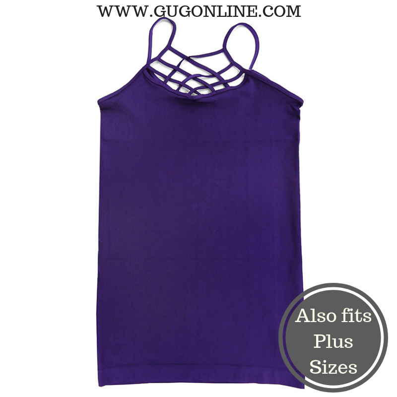 Crossing The Limits Strappy Camisole in Purple - Giddy Up Glamour Boutique