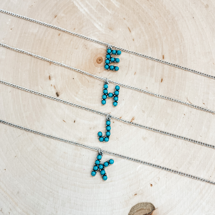 Mini Western Turquoise Initial Necklaces - Giddy Up Glamour Boutique