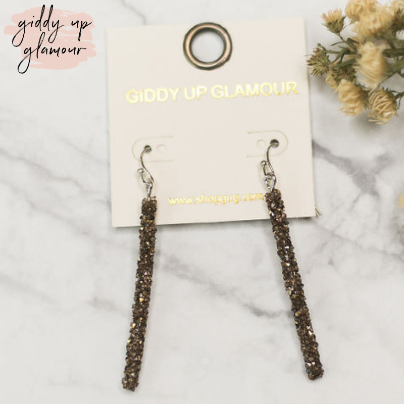 Druzy Dangle Earrings in Gold - Giddy Up Glamour Boutique