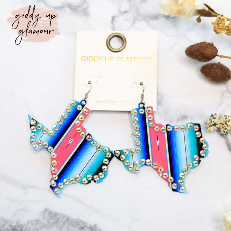 Better in Texas Earrings in Serape - Giddy Up Glamour Boutique