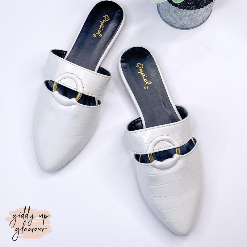 Expect Success O Ring Slip-On Mules in White