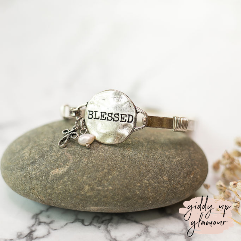 Blessed Silver Wire Bracelet - Giddy Up Glamour Boutique