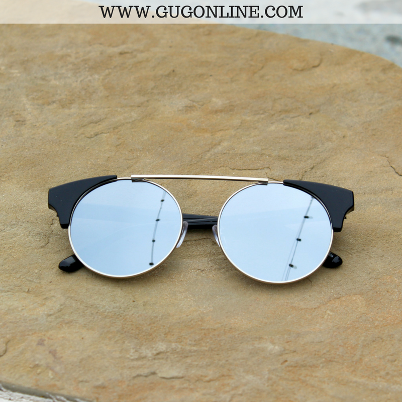 The Nina Round Cat Eye Sunglasses in Black - Giddy Up Glamour Boutique