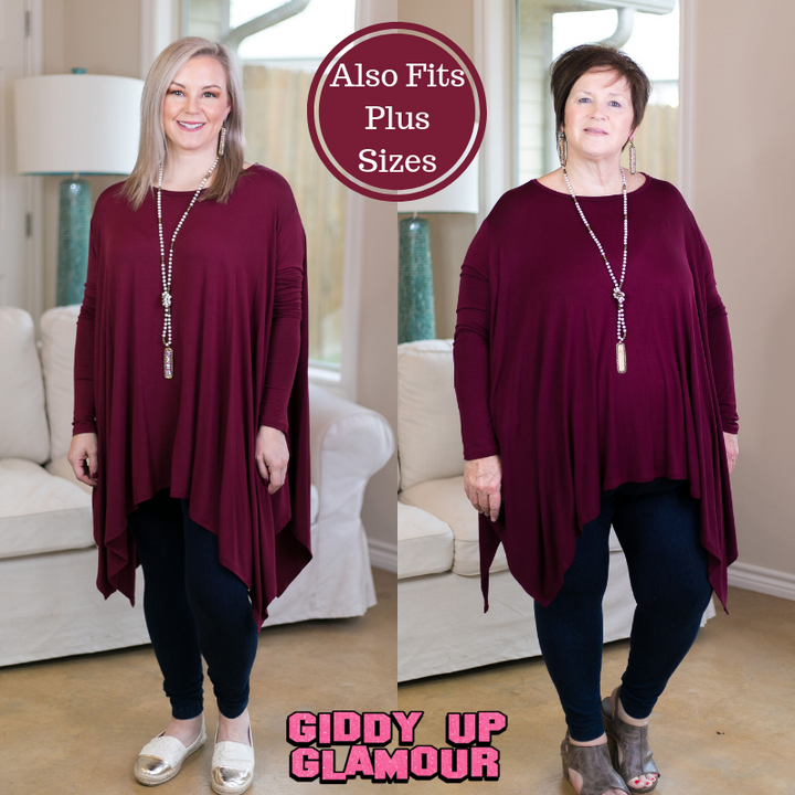 Last Chance S & M | Perfect Getaway Handkerchief Top in Maroon - Giddy Up Glamour Boutique