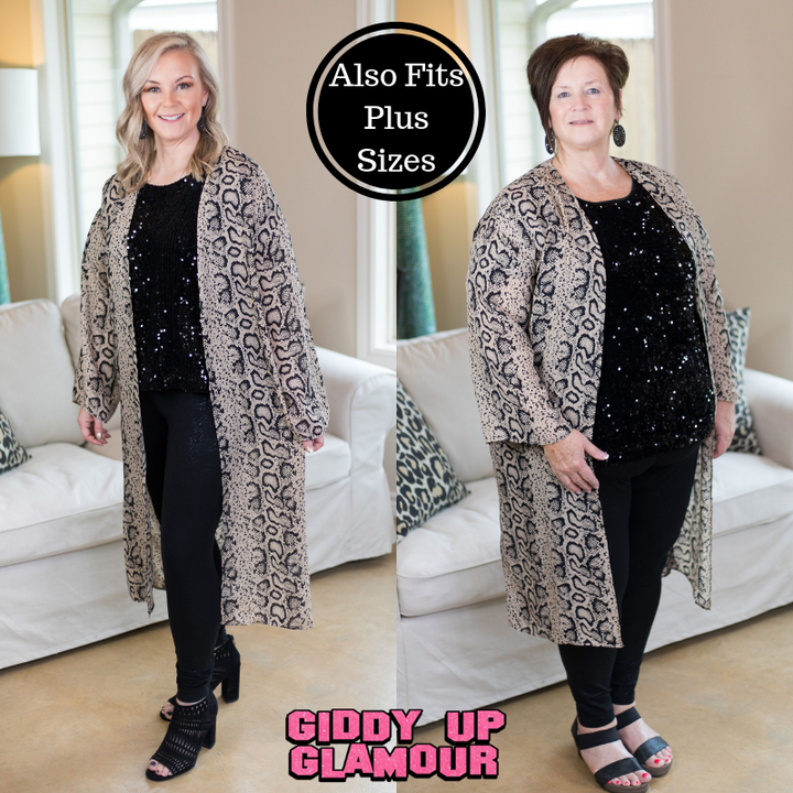 Plus Size Snakeskin Sheer Kimonos | Snakeskin Sheer Kimono Dusters