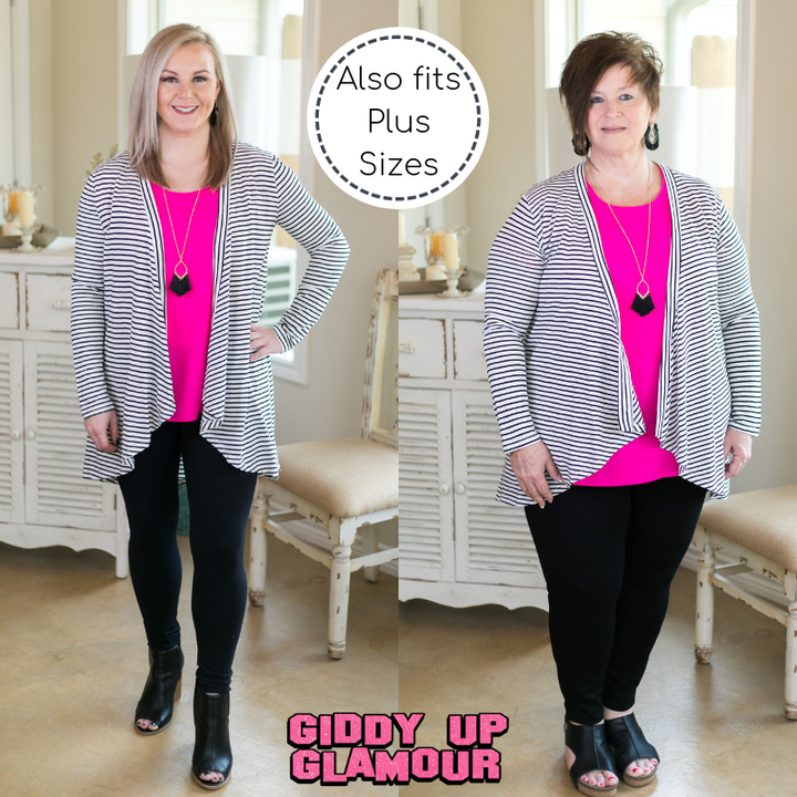 women's plus size kimono duster cover up cardigan sweater boutique trendy affordable cheap american stripe striped stripes black white