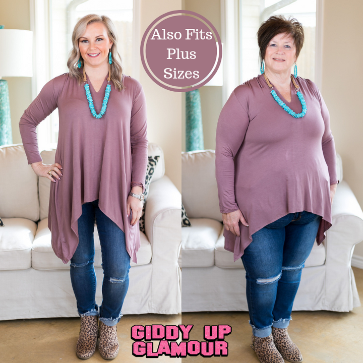 Last Chance Small & Medium | These Days Handkerchief Tunic in Mocha - Giddy Up Glamour Boutique