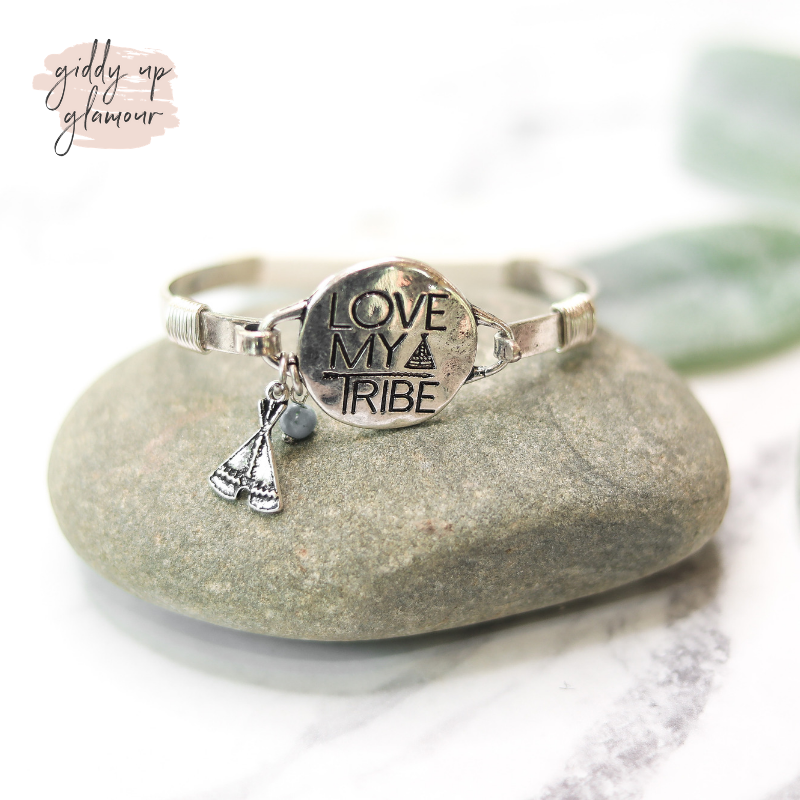 Love My Tribe Silver Wire Bracelet - Giddy Up Glamour Boutique