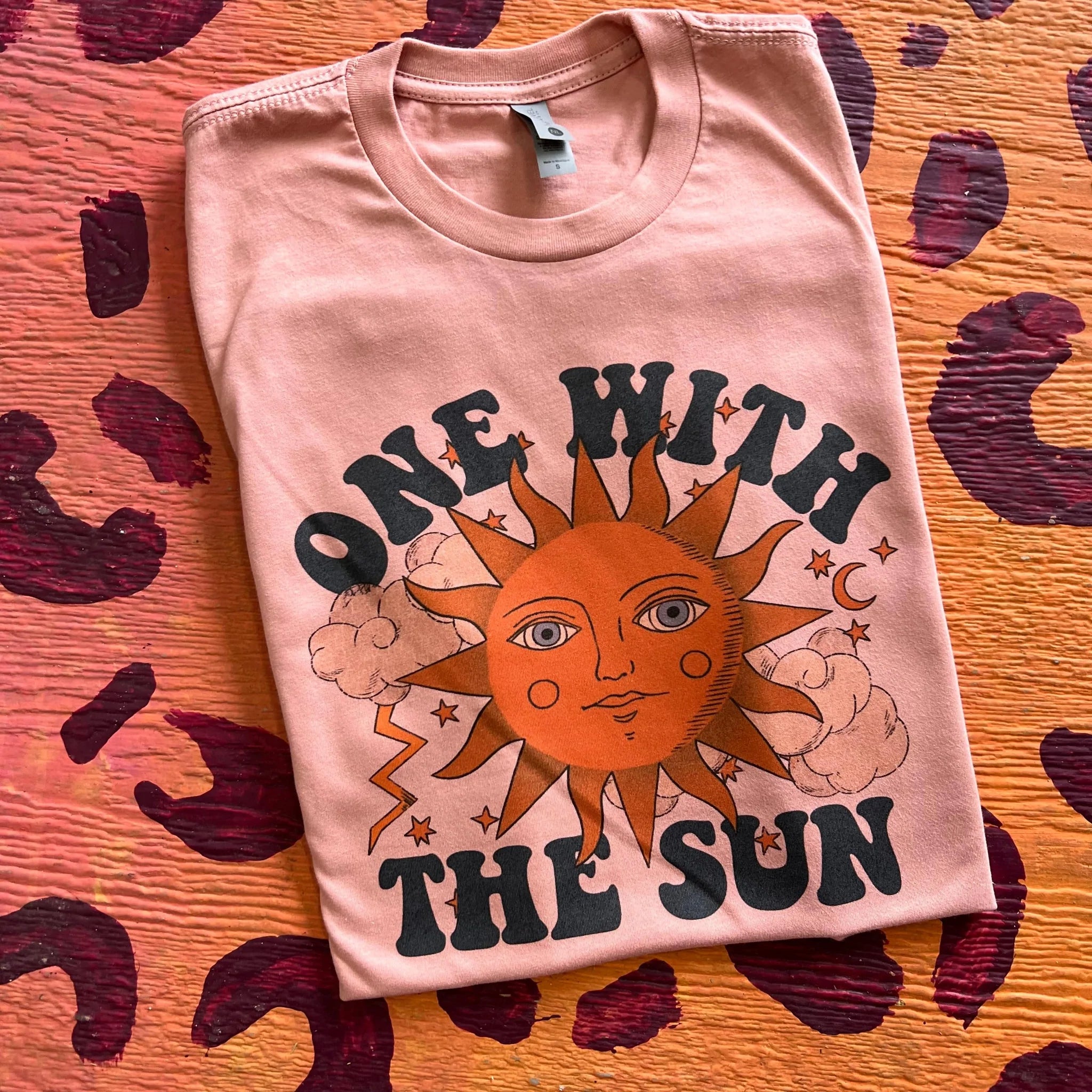 Online Exclusive | One With The Sun Celestial Graphic Tee in Desert Rose - Giddy Up Glamour Boutique