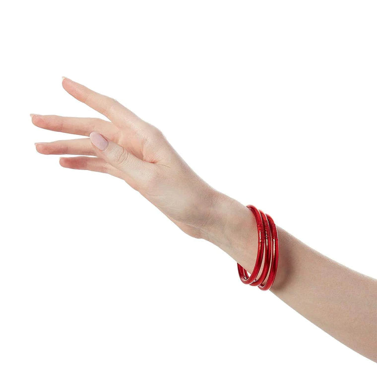 BuDhaGirl | Set of Three | All Weather Bangles in Crimson Red - Giddy Up Glamour Boutique