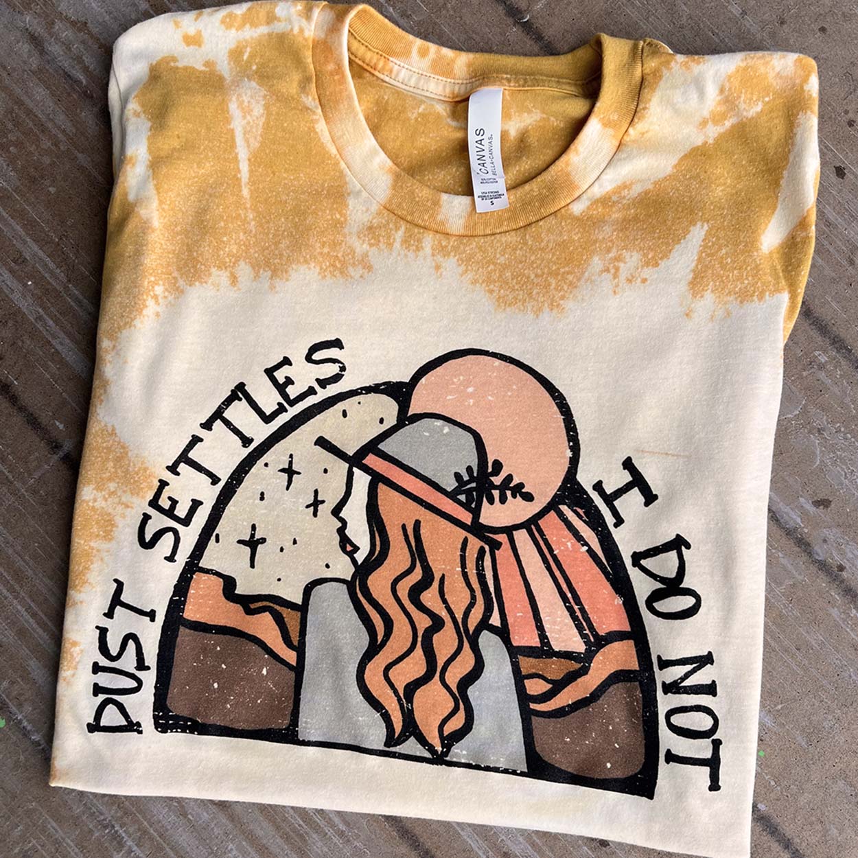 Online Exclusive | Dust Settles I Do Not Short Sleeve Graphic Tee in Bleached Mustard - Giddy Up Glamour Boutique