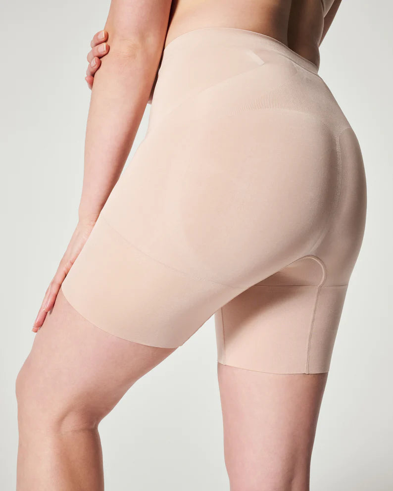 SPANX | OnCore Mid-Thigh Shorts in Soft Nude