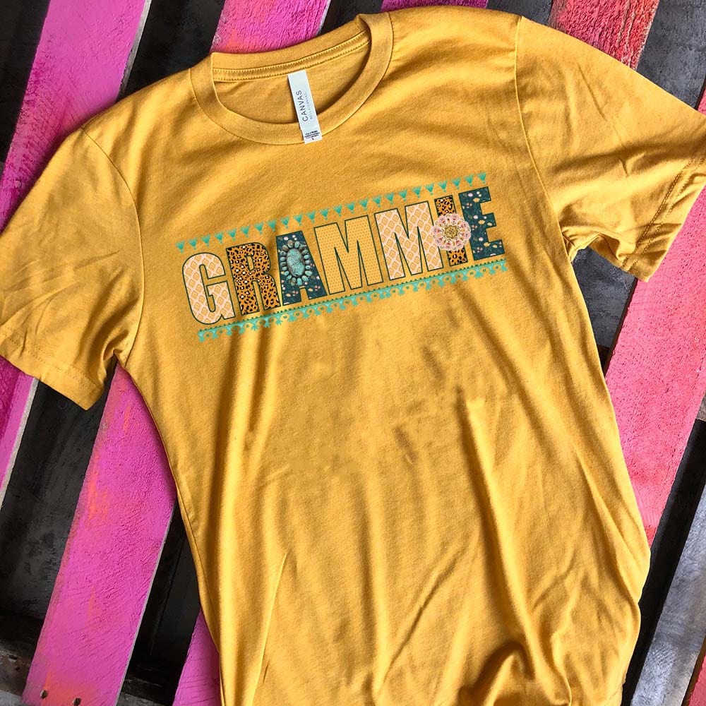 Online Exclusive | Grammie Short Sleeve Graphic Tee in Mustard - Giddy Up Glamour Boutique