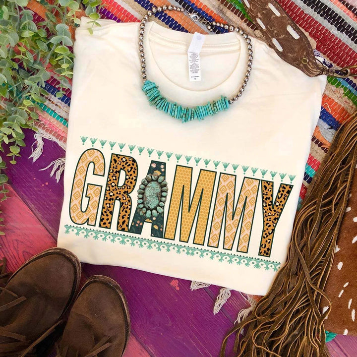 Grammy Short Sleeve Graphic Tee in Cream
